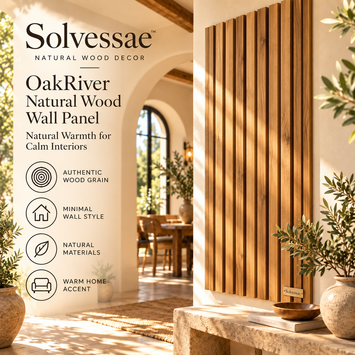 SOLVESSAE™ OakRiver Natural Wood Wall Panel