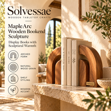 SOLVESSAE™ TimberEdge Wooden Book Display Stand