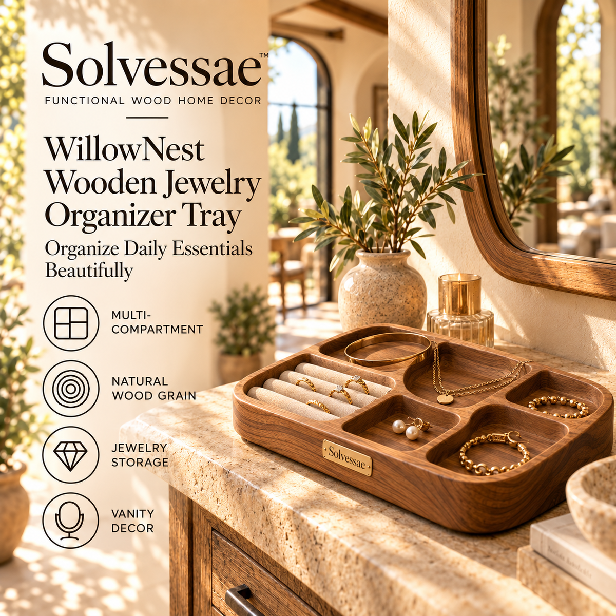 SOLVESSAE™ RiverStone Wooden Form Sculpture