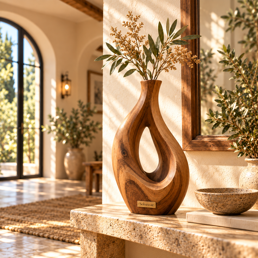 SOLVESSAE™ Handmade BranchLine Wooden Decorative Sculpture