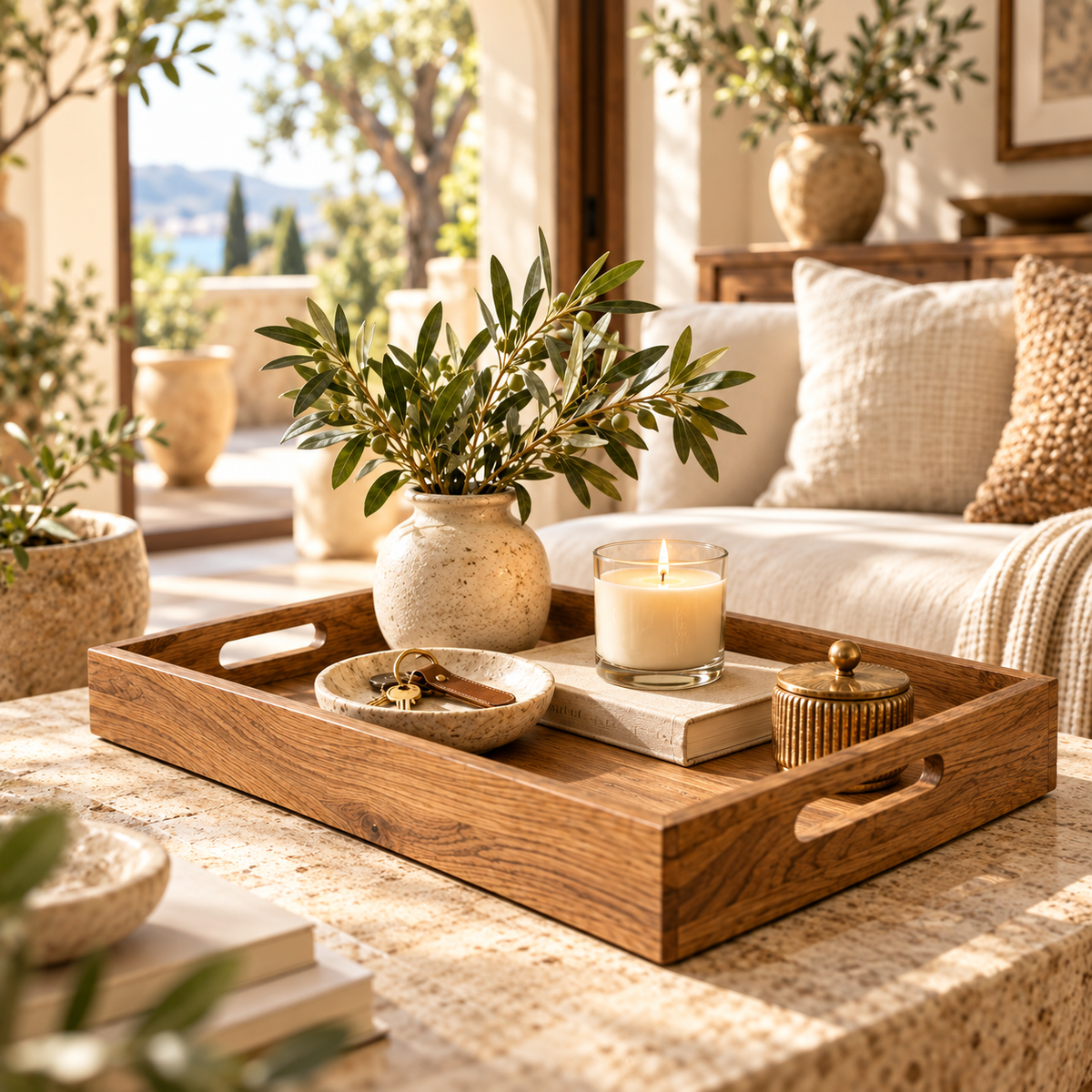 SOLVESSAE™ OakNest Natural Wooden Storage Tray