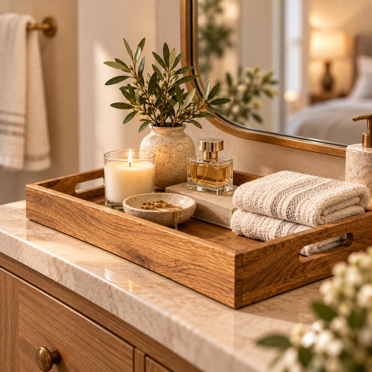 SOLVESSAE™ OakNest Natural Wooden Storage Tray