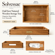 SOLVESSAE™ OakNest Natural Wooden Storage Tray