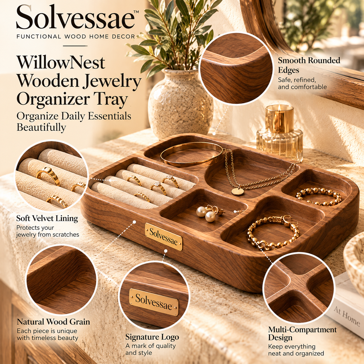 SOLVESSAE™ RiverStone Wooden Form Sculpture